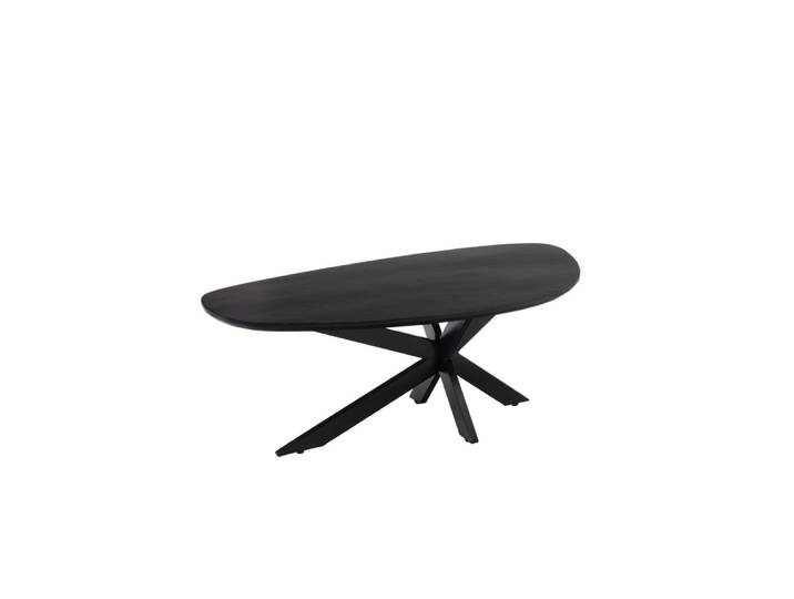 Table basse organique en manguier et métal L120