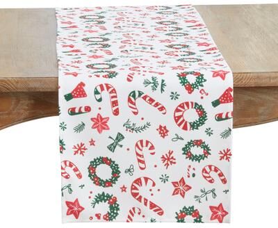 Saro Lifestyle "Christmas Wrapping Paper Table Runner - 16""x72"""