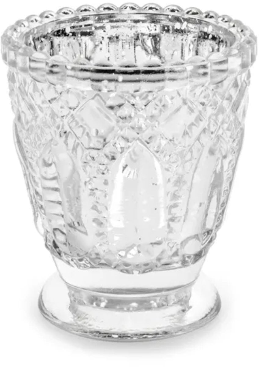Partydeco Zilveren theelichthouder 8 cm - 4 stuks