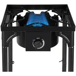 INTEC Gaskocher 1-flammig 4500W 4 Beine 3 Höhen Gusseisen Brenner - Outdoor-Küche 40 x 40 x H78cm Piezo-Zündung