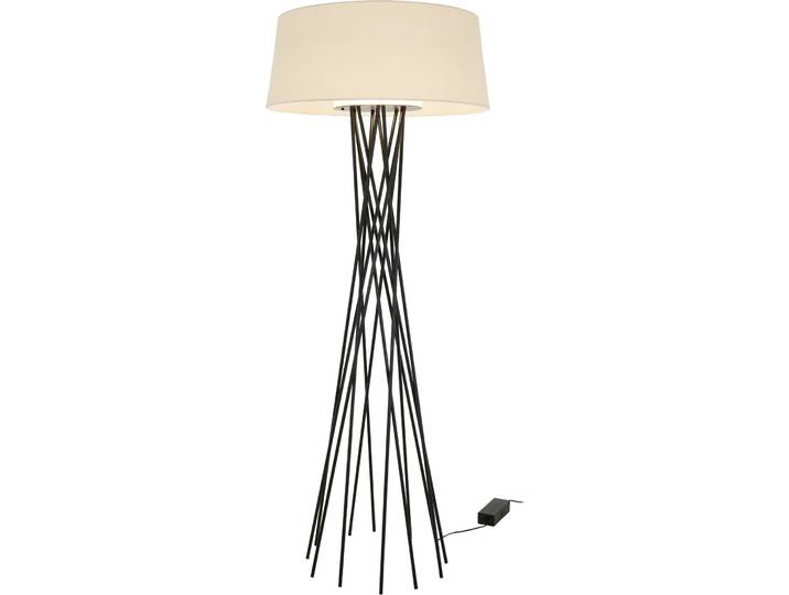 Stehlampe Thalia weiss, schwarz Metall 1300 lm H 180 cm