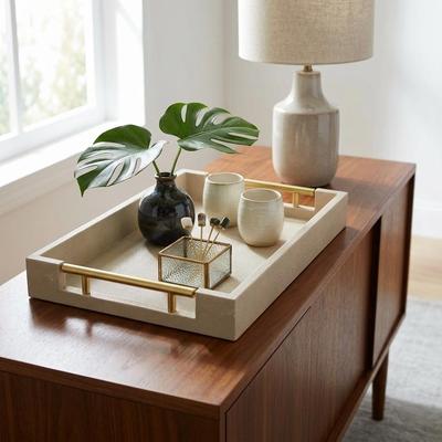 Cheungs Lusan Faux Shagreen Tray with Handles