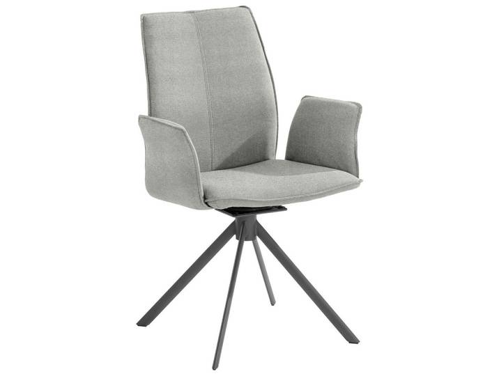 Niehoff Garden Gartenstuhl, Anthrazit, Beige, Metall, Textil, Stativgestell, 58x91x58 cm, wetterfest, wetterbeständig, UV-beständig, inklusive Armlehnen, Sitzfläche 180° drehbar, automatische Rückholfunktion, Gartenmöbel, Gartenstühle, Gartensessel