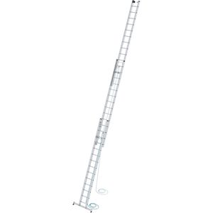 MUNK Seilzugleiter 22414, Arbeitshöhe 10,80m, 3-teilig, Wandlaufrollen, nivello-Traverse & 3 x 14 Sprossen