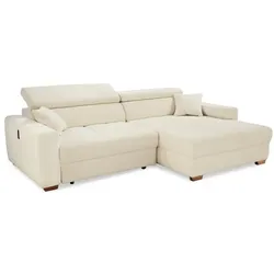 Ecksofa mit Funktion Slider Stoff Beige Hellbeige