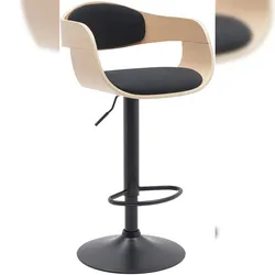 CLP Barhocker Kingston natura/schwarz/Stoff