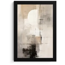 POSTER MIT RAHMEN Abstrakt - Kunst - Grau Poster 20x30 cm