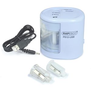 RAPESCO Spitzmaschine PS12-USB, elektrisch, für Stiftdurchmesser bis 12mm, hellblau