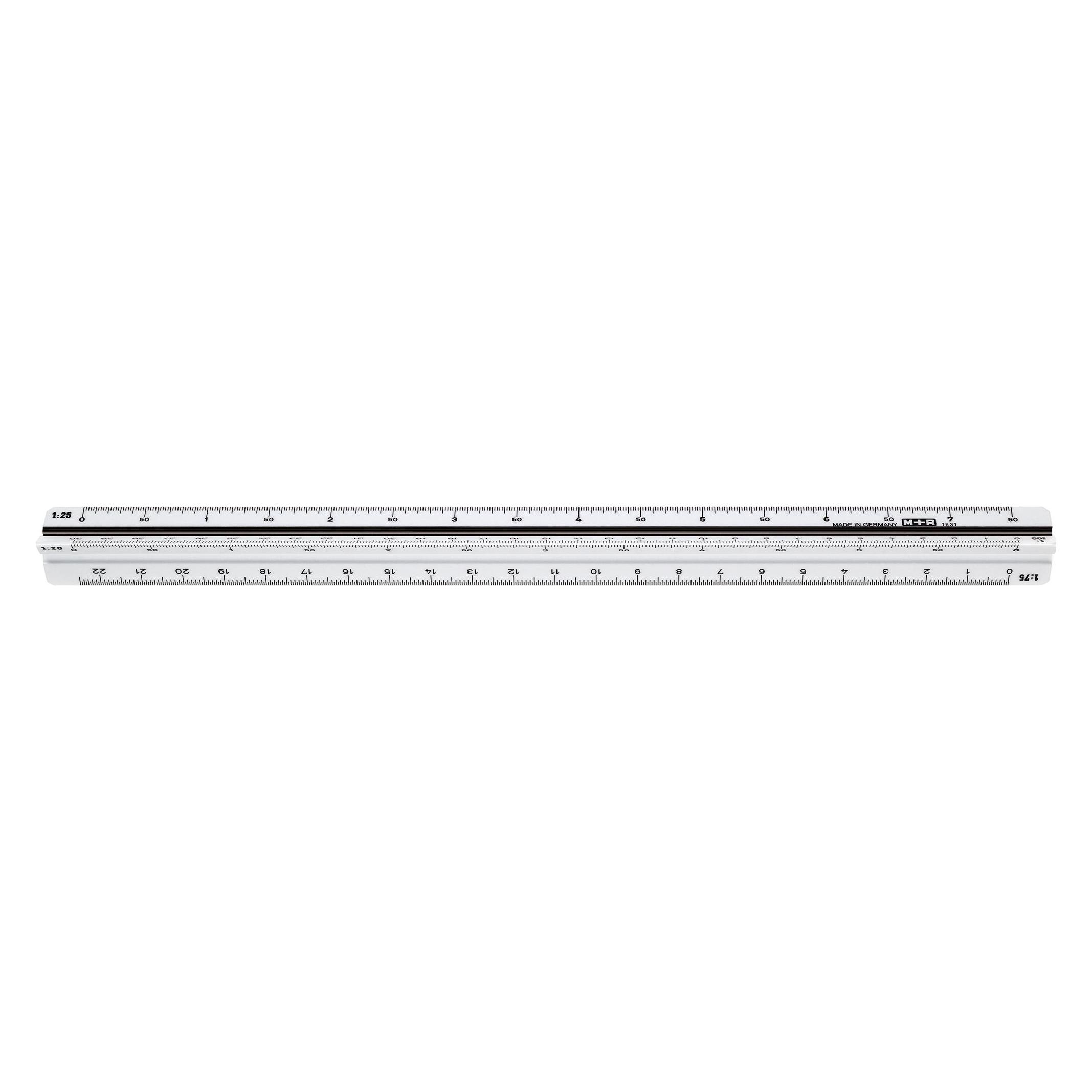 M+r M + R Dreikantlineal 30,0 cm, silber/schwarz (30 cm, Kunststoff) (16310510)
