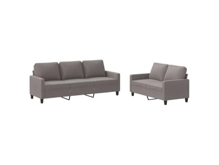 KUTYWEXFM 2-tlg. Sofagarnitur mit Kissen 2er 3er Sofa Couch Taupe Stoff Gemütliches Polstermöbel Set aus atmungsaktivem Gewebe und stabilem Sperrholzgestell für Ihr Wohnzimmer.