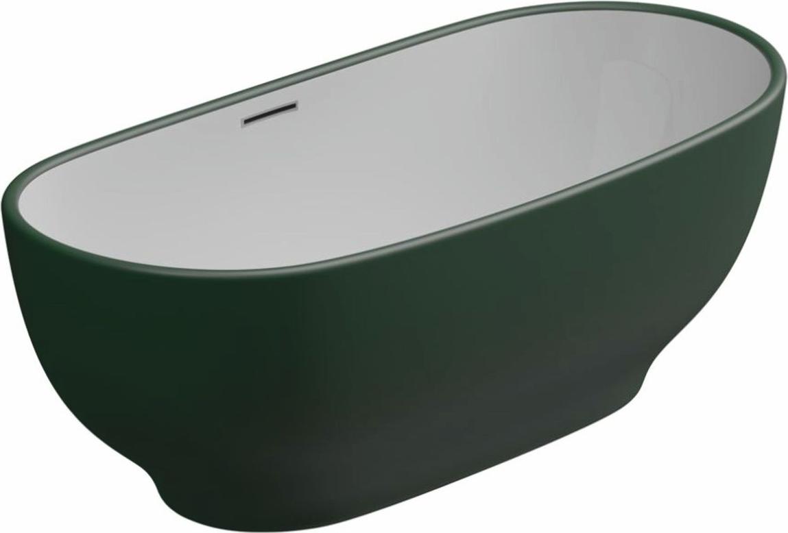 Casa Padrino Freistehende Luxus Acryl Badewanne Dunkelgrün / Weiß 170 cm - Italy
