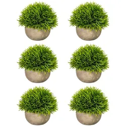 CREATIV green künstliche Pflanze Grashalbkugel, ca 12cm, 6er Set