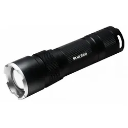 HWH LED Taschenlampe, Leuchtweite 100m, IP54, 6W 6500K 400lm, 3 Schaltstufen, Signal-Blinkmodus, schwarz BLU-48660