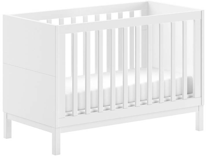 Vipack Babybett in gradlinigem Design, standfest gebaut, pflegeleichte Oberfläche, 60x120 cm, 3-fach verstellbarer Lattenrost, Ausf. weiß lackiert