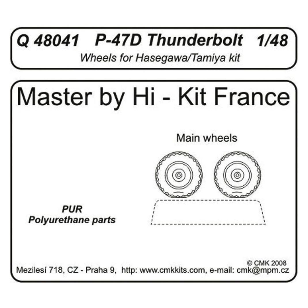 CMK P-47D Thunderbolt wheels für Tamiya und Hasegawa Bausatz (129-Q48041)