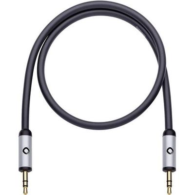 Klinke Audio Anschlusskabel [1x Klinkenstecker 3.5 mm - 1x Klinkenstecker 3.5 mm] 0.50 m Schwarz vergoldete Steckkontakte Oehlbach i-Connect J-35