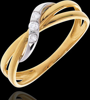 Edenly Verschlungene Trilogie in Weiss- und Gelbgold - 3 Diamanten