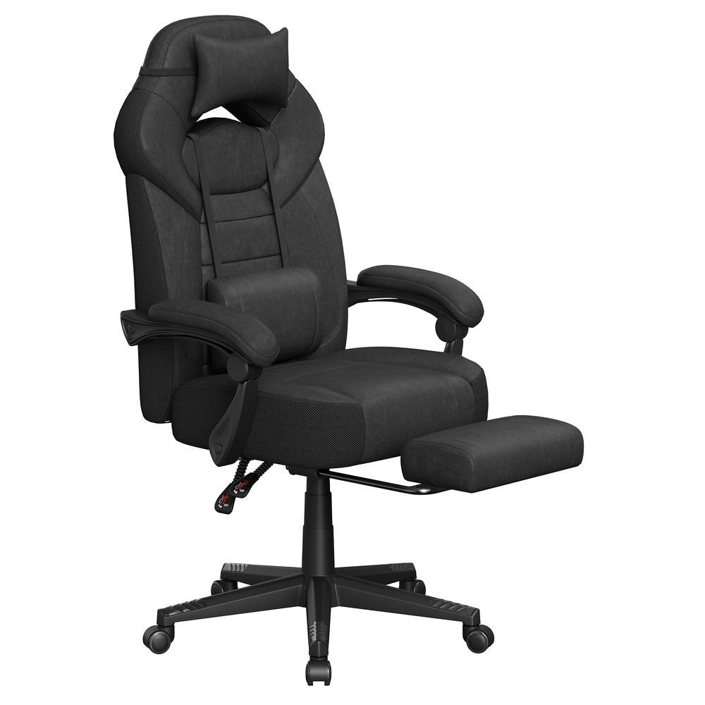 SONGMICS Ergonomischer Bürostuhl mit Fußstütze, Gaming-Stuhl für Home Office, Lendenkissen OBGB35077BH21