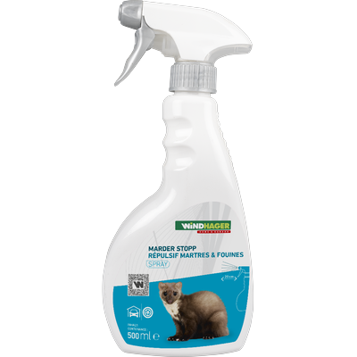Vergrämungsmittel WINDHAGER "Marder Stopp Spray", weiß, Schädlingsbekämpfungsmittel, Tierabwehr für Garten und Terrasse, 500 ml