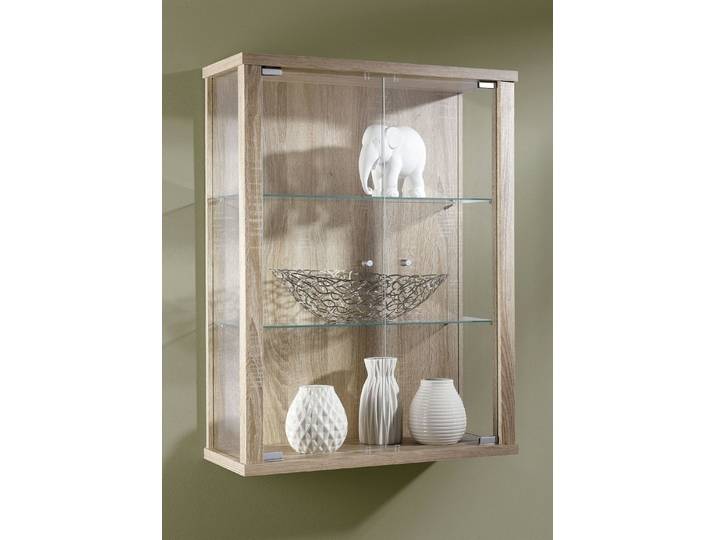 Hängevitrine mit ESG-Sicherheitsglas, Eiche-Sonoma, ohne LED-Beleuchtung