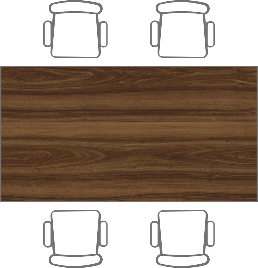 B2B Partner Esstisch BASIC, 180x80 cm, dunkelgraues Metallgestell, Nussbaum