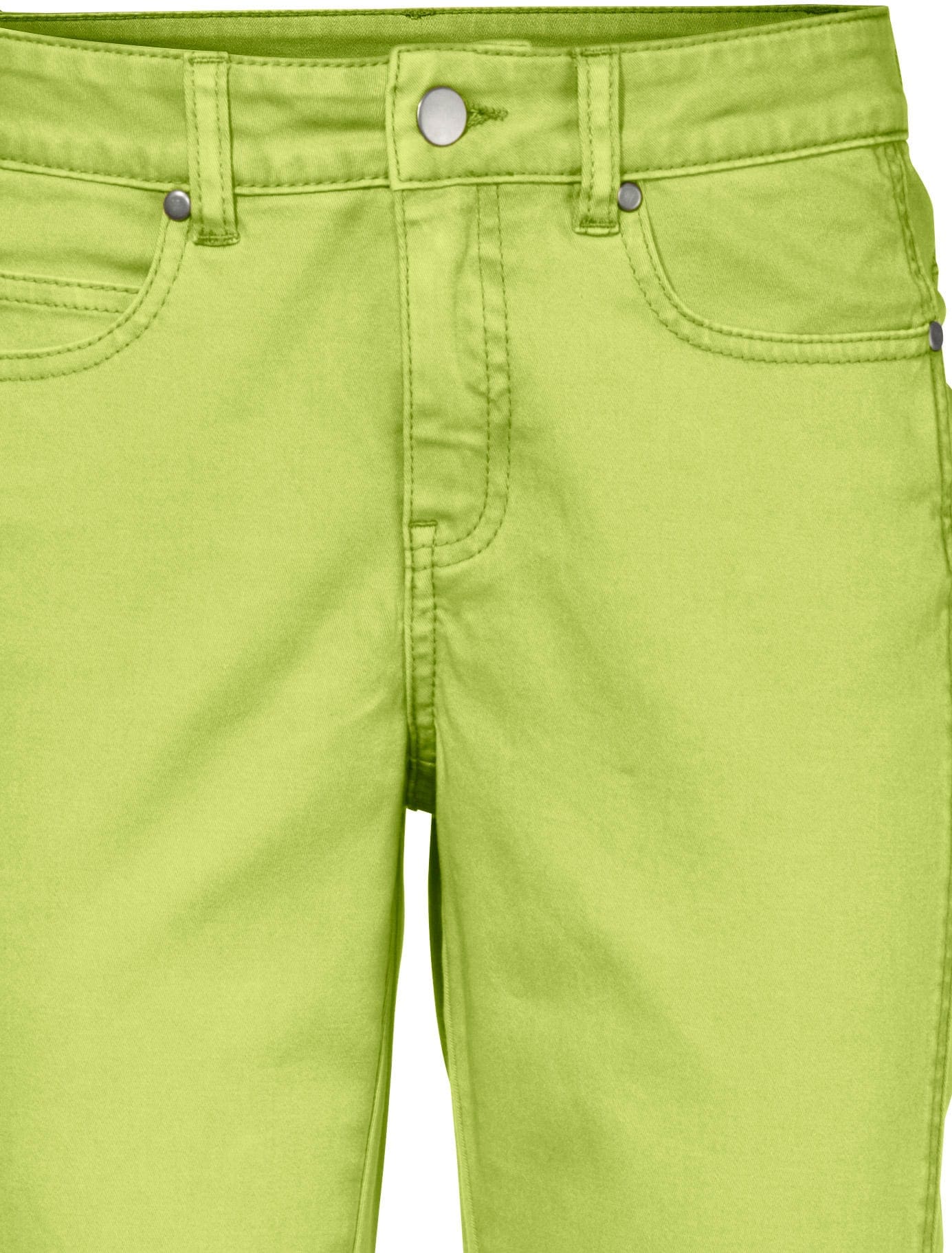 3/4-Hose HEINE, Damen, Gr. 20, Kurzgrössen, grün (kiwi), 98% Baumwolle, 2% Elasthan, Miedereinsatz:15% Elasthan, 85% Polyamid, unifarben, 7/8-Länge, Hosen 3/4-Hose kiwi 20, Kurzgrössen