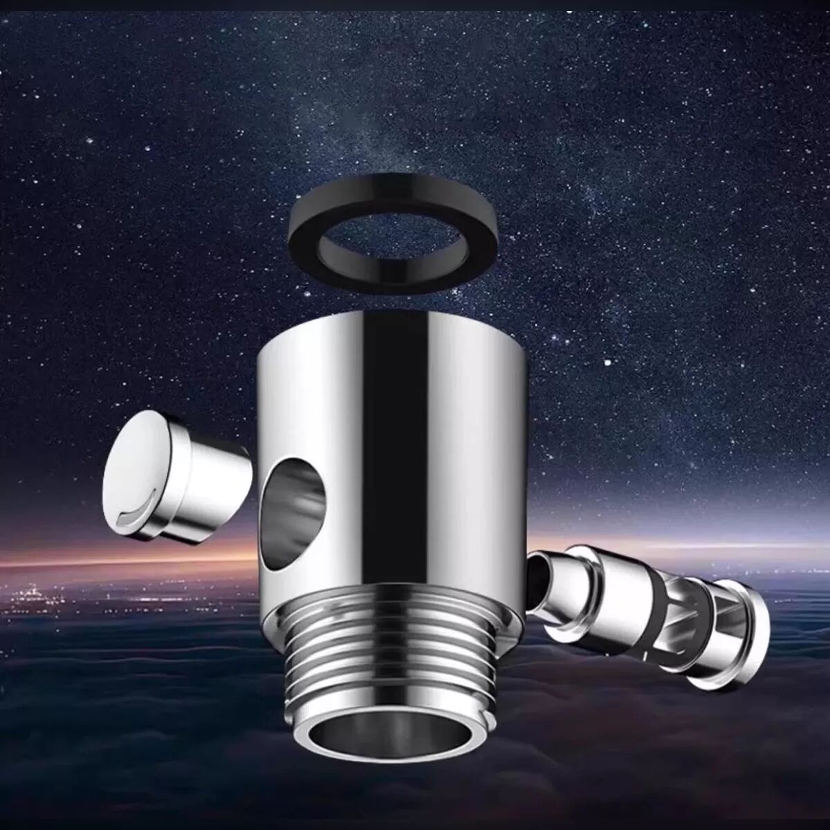 INF 2er-Set Ein-Klick Dusch-Absperrventil mit Einstellbarer Wasserdruckregelung, G1/2 Universeller Anschluss für Handbrausen