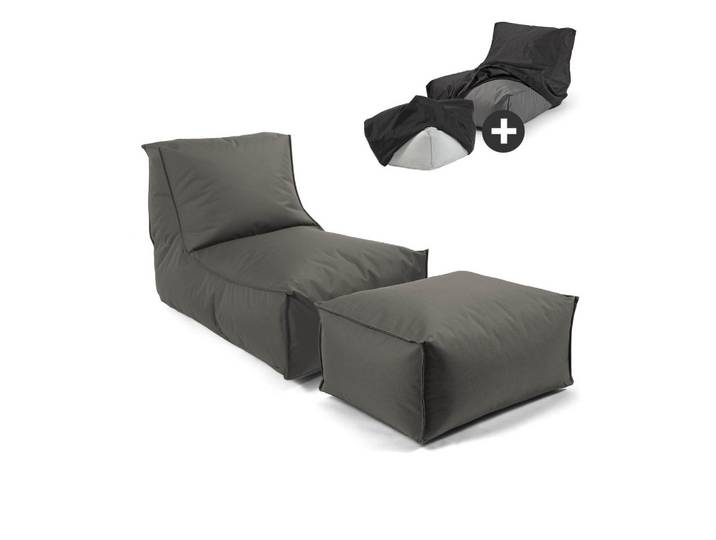 OUTDOOR SITZSACK mit Hocker und Hülle Der Sundowner