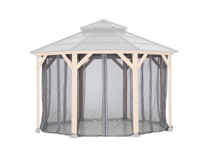 Modante Pavillon-Seitenteil, Grau, 8-teilig, 147x228 cm, Sonnenschutz, Pavillons