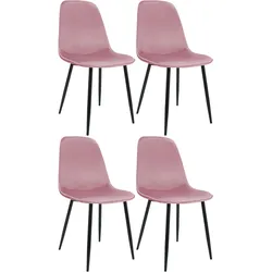 CLP 4er Set Esszimmerstuhl Maryam Samt   Material: Samt, Farbe: rosa