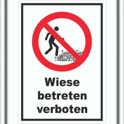 HB-Druck Wiese betreten verboten Schild A1 (594x841mm)