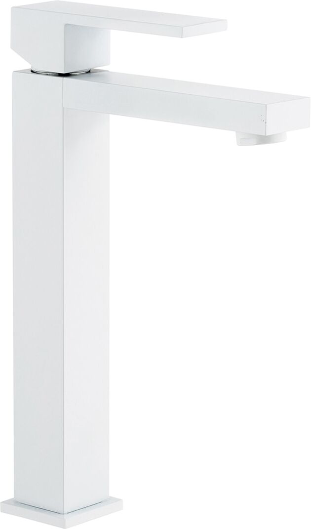 Grizasa Grifo monomando alto cuadrado para lavabo Tizziano . Blanco mate