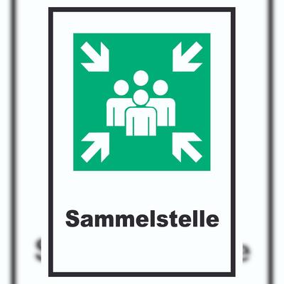 HB-Druck Sammelstelle Schild A4 Rückseite selbstklebend
