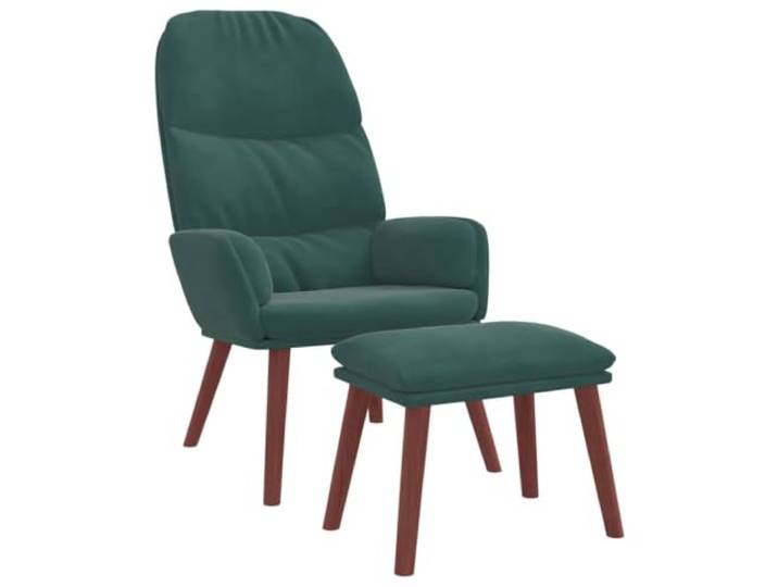 Makastle Relaxsessel mit Hocker Dunkelgrün Samt