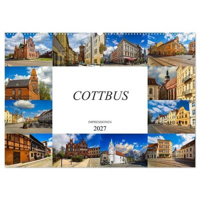 Cottbus Impressionen (Wandkalender 2027 DIN A2 quer), CALVENDO Monatskalender