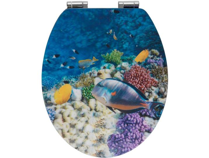 WC-Sitz WENKO Fish , bunt, B:38cm L:44cm, WC-Sitze, WC-Sitz