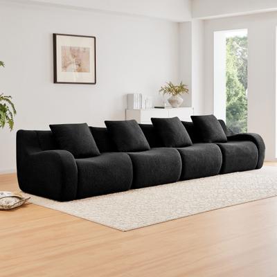 GDFStudio GDF Studio - Fairford 4-Seat Modular Sofa with Curved Armrests & Premium Teddy Fabric
