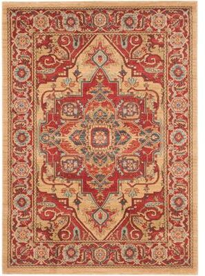 SAFAVIEH Mahal Reka Traditional Grandeur Red/ Natural Rug