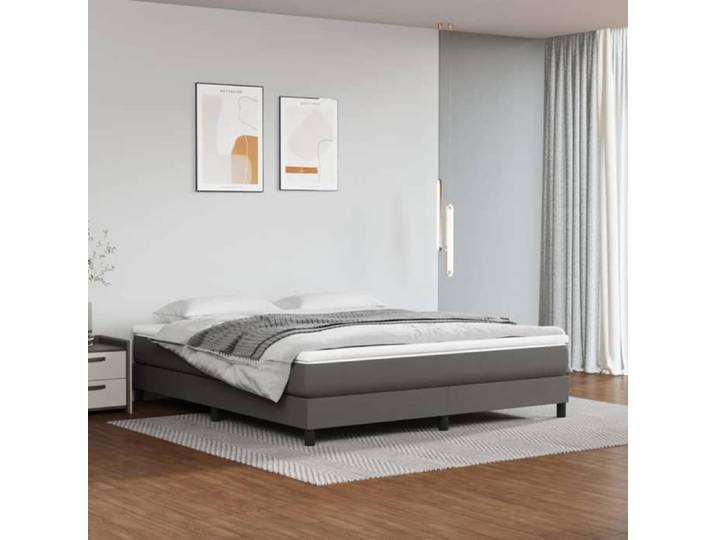 Soldes Flottants Lit double 180x200cm Cadre de lit à lattes classique gris 180x200cm similicuir