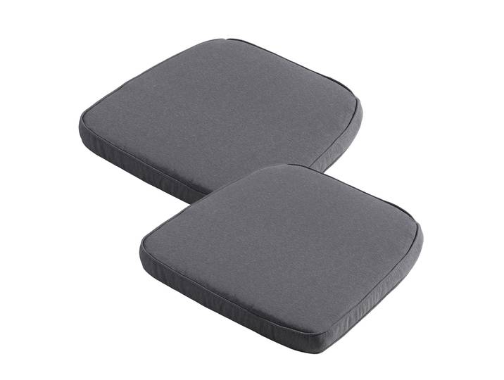 Stuhlkissen Outdoor 2er-Set, bequeme und komfortable Sitzkissen, grau, 48 x 48 x 5 cm