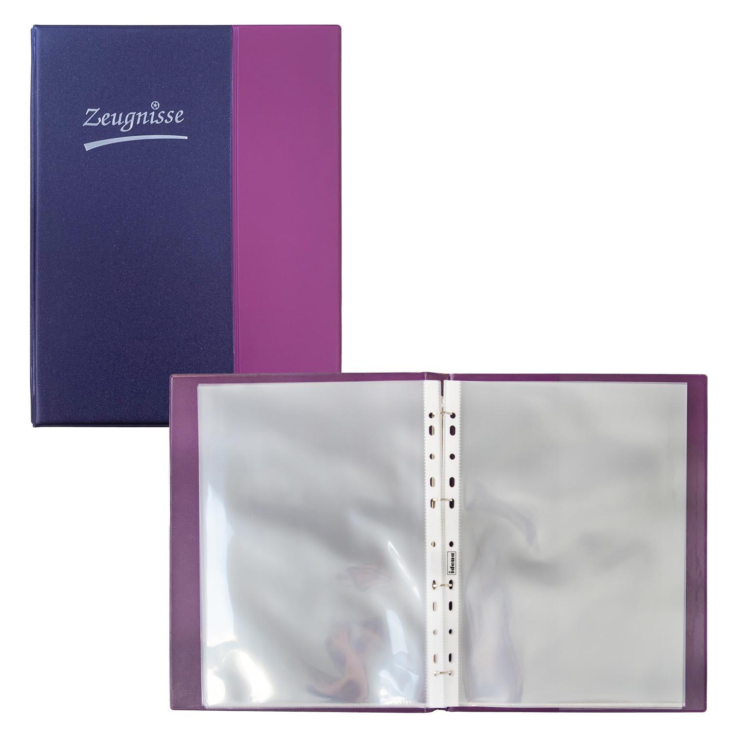 Idena Zeugnisringbuch A4 10 Hüllen violett (A4, 1x) (20104)