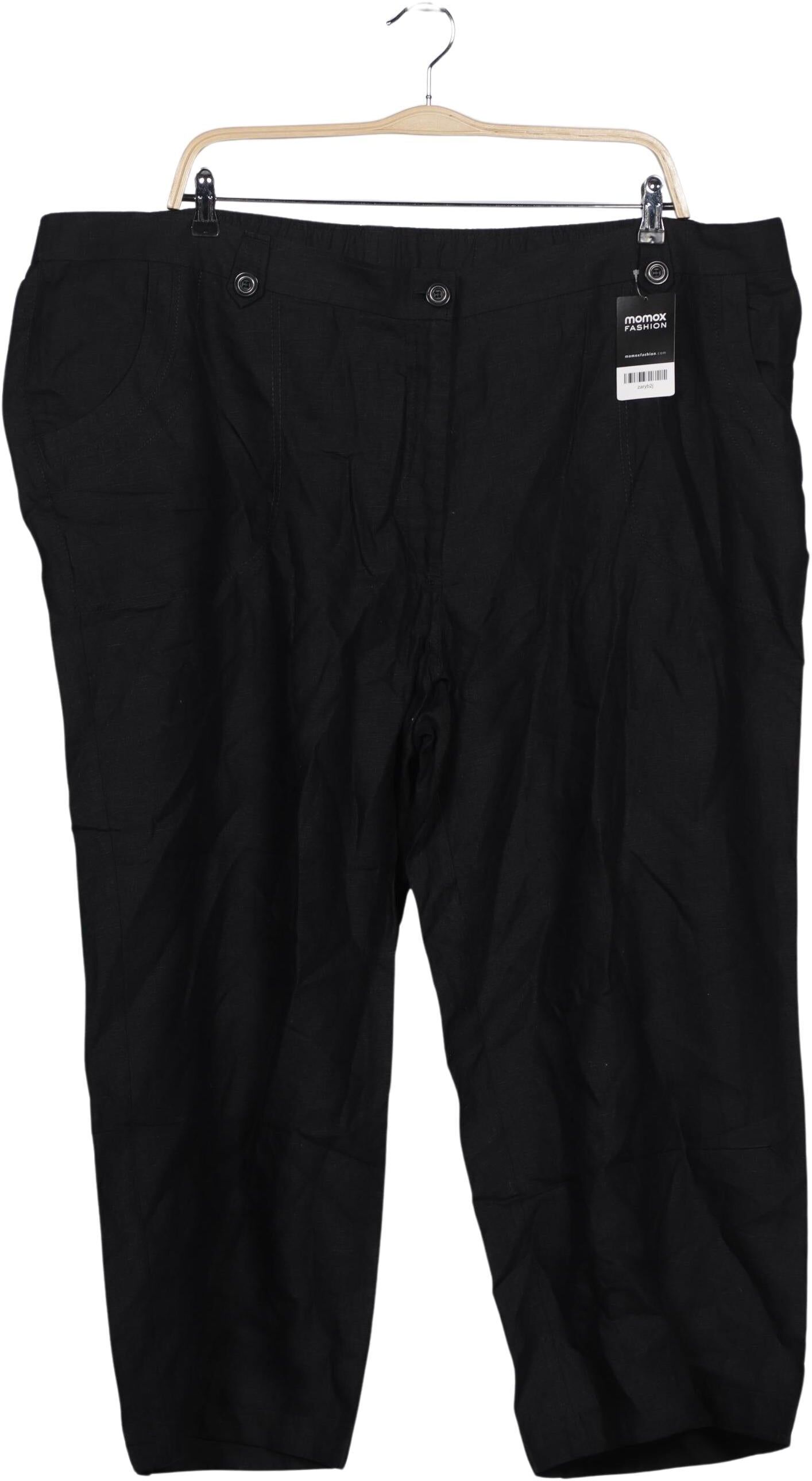 Ulla Popken Damen Stoffhose, Schwarz, Gr. W44, Leinen - Second Hand