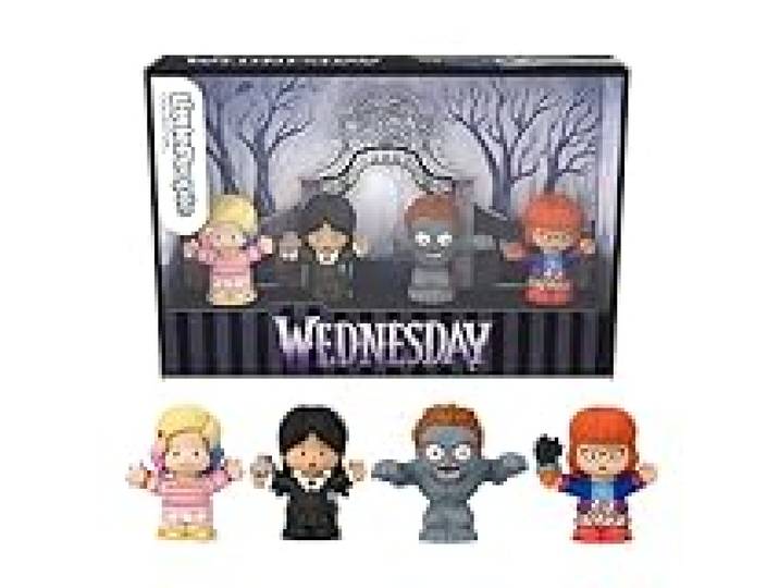 Fisher-Price Little People Collector Coffret figurines édition spéciale Mercredi avec 4 personnages à exposer pour adultes et fans, HWX46