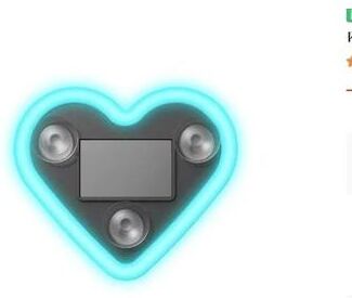 Uplift Essentials Solar Powered LED Triangular Heart Car Window Atmosphere Light ice Blue