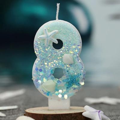 Uplift Treasures Ocean Beach Starfish Number Birthday Candle Decoration 8