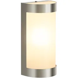 ledscom.de Wandleuchte WARU, für außen, IP44, edelstahl, inkl. E27 LED, 471lm, extra-warmweiß
