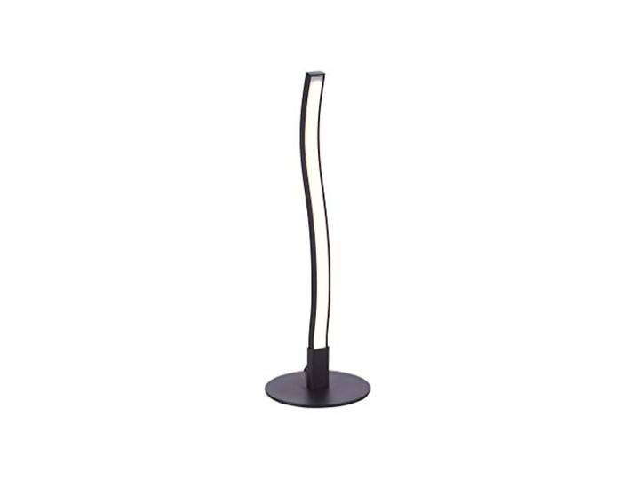 LeuchtenDirekt LED Schreibtischlampe in Wellenform schwarze Tischlampe 10 x 30cm moderne Led Tischleuchte in warmweißer Lichtfarbe mit Schnurschalter 15128-18