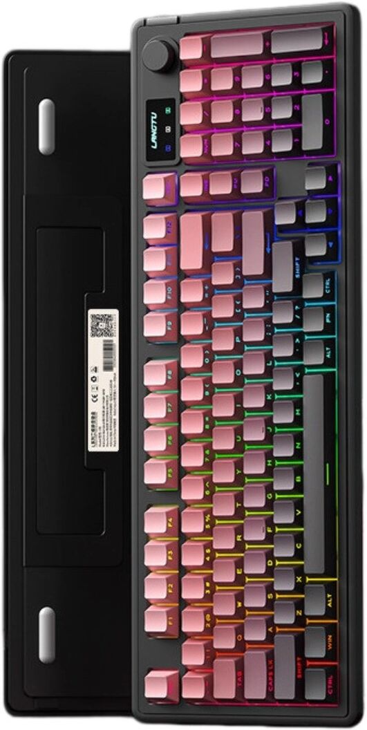 INF Clavier sans fil L98 Tri-mode - Filaire, sans fil 2.4G et Bluetooth, Rétroéclairage RGB, 26 touches anti-ghosting, Membrane