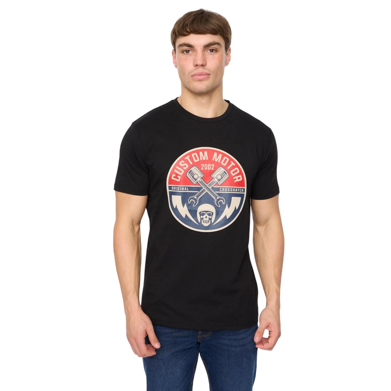 Crosshatch Heren Moules T-shirt (Zwart)