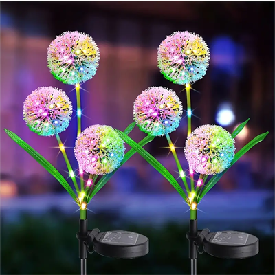 Youfap Market Outdoor Solar LED Dandelion Light, Perfect For Courtyard, Garden, And Landscape Decoration multicolour 1head